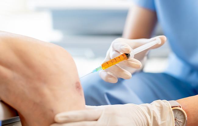 Patient undergoing Stem Cell Therapy at Harbor Health Center